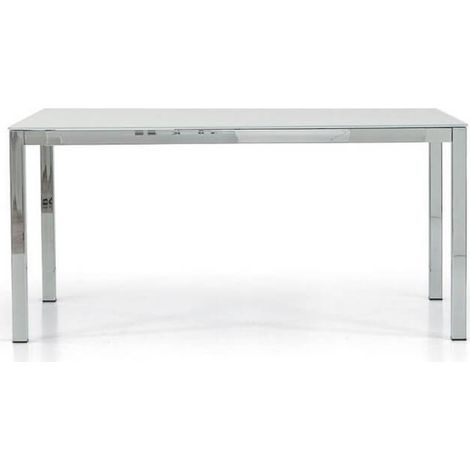Tavolo in Vetro Allungabile con Struttura Metallo Cromato Dimensione Tavoli: 140 x 90 + 1 allunga 50 cm