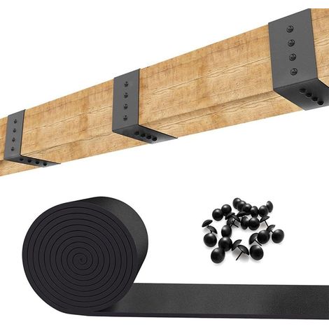 Sangle de poutre en faux bois de 1,5 m avec punaises, complément pour cheminées et poutres de plafond (4 cm x 1,5 m)