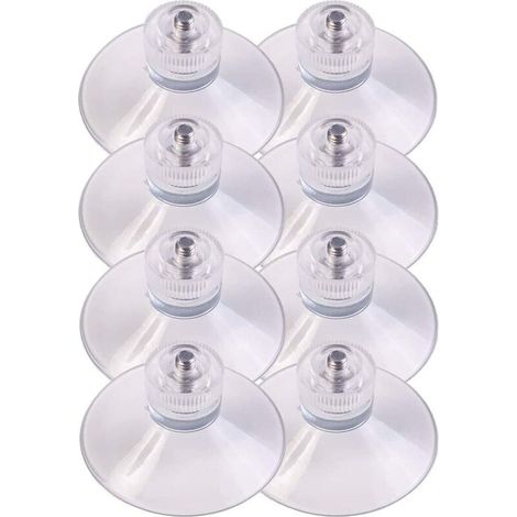 GROOFOO 8 x ventouses Ø 50 mm avec Filetage M4x10mm avec écrous moletés Transparent - Fabriqué en Allemagne (1/5)