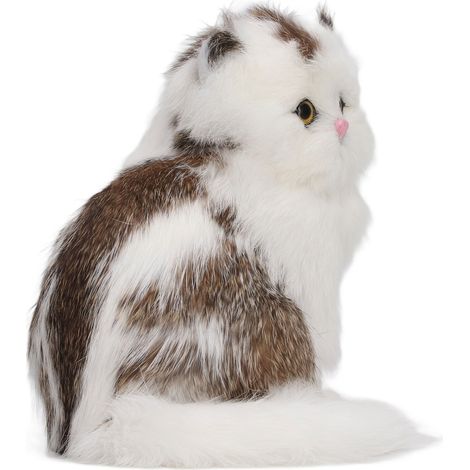 Realistisches Katzenmodell mit strahlenden Augen, Heimdekoration, hochwertige Nachbildung, niedliches Plüschkatzen-Tiermodell, farbenfroh (1/5)