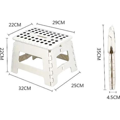 tabouret Pliable, Aide La Monte, Repose Pieds, Pour Jardin, Cuisine, Salle De Bain,150 Kg, Pliable, Pour Enfants Et Adultes (1/5)
