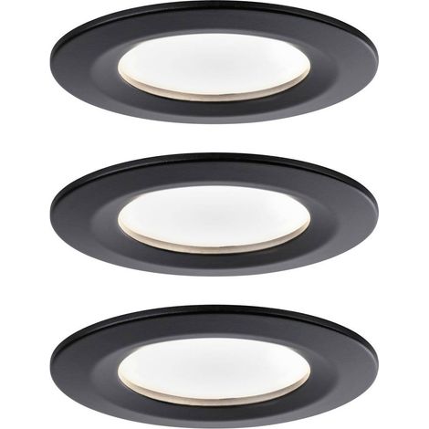 Paulmann 94473 Lampada LED da incasso Kit da 3 LED (monocolore) 18 W Nero (opaco)