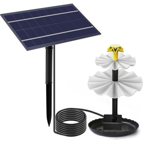 Fontaine Solaire Exterieure De Jardin, Pompe Bassin Solaire, Fontaines Extérieures Oiseaux, Pompe Arrosage Solaire Bassin Exterieur Déco Fontaine Eau Jardin Maison Cascade Pompe Pour Bassin (4W,180L/H (1/5)