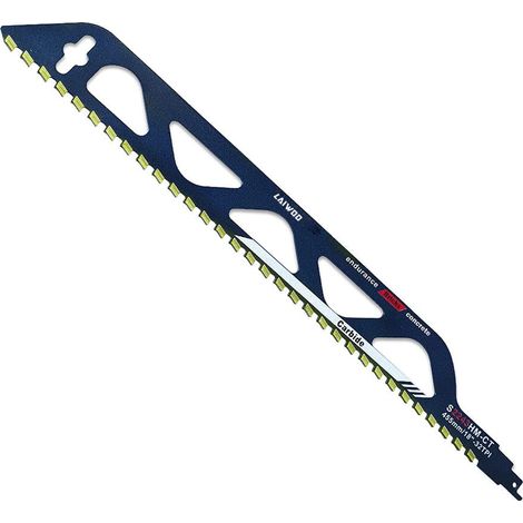 Lames de Scie Sabre pour Bois et Métal Pierre, Accessoires de Scie Sabre pour Béton Cellulaire, Brique, Béton, Plaque de Ciment (455MM (S2243HM)) (1/5)