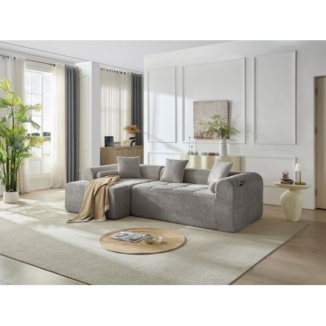 Modulares Ecksofa aus Chenille mit breiter Liegefläche (1/5)