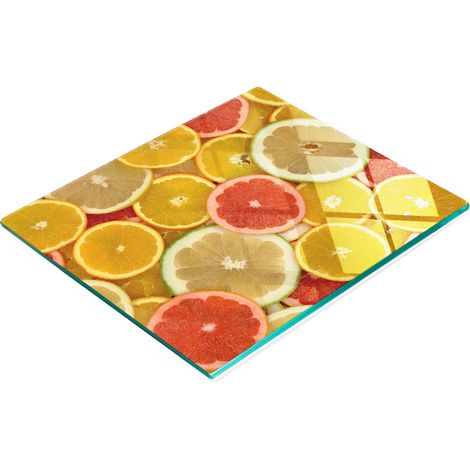 Tabla decorativa de cristal para servir aperitivos con dise帽o de c铆tricos, 60x52 cm (1/5)