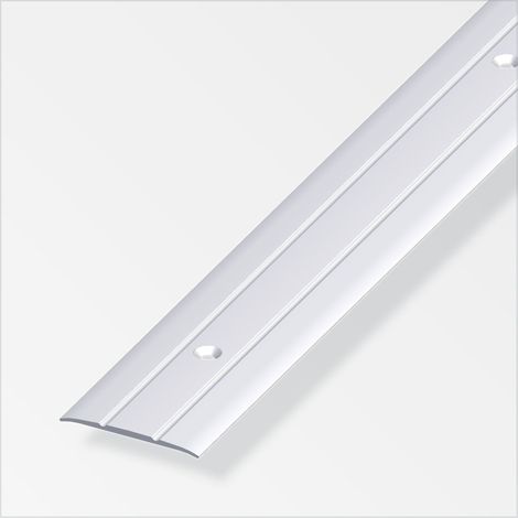 profilo coprisoglia  37 x 2,5  alluminio argento    forato  1 metro. (1/3)