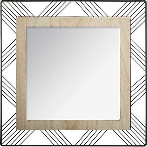 Atmosphera – Miroir carré en métal MDF 45 x 45 cm – Cadre décoratif noir – Design moderne pour décoration murale – Facile à installer (1/5)