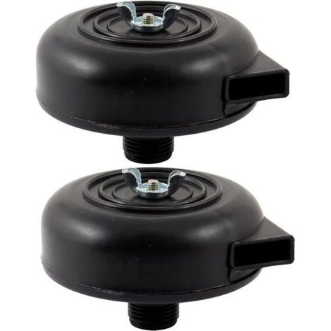 SOURCING MAP 2Pcs couvercles 20mm filtre d᾽échappement silence pour compresseur à air Noir
