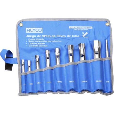 Juego de 8 llaves de tubo estampadas 6x7-20x22 mm en bolsa de nylon ALYCO (1/5)