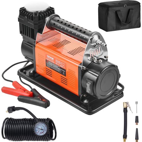 Gonfleur de pneus portable 12V compresseur d'air 150 PSI 7,06 CFM avec adaptateurs pour voiture SUV camping-car et sac de transport (1/5)
