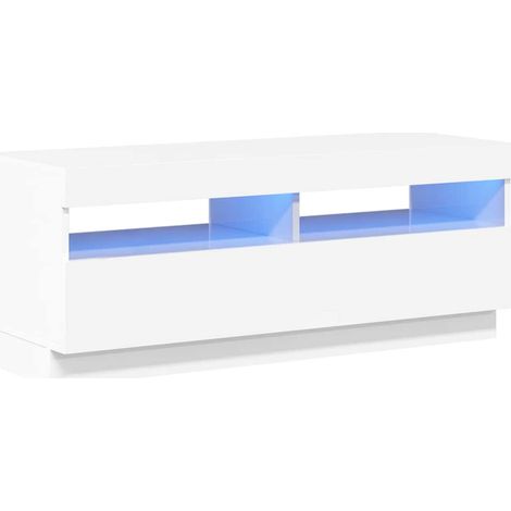 Maison Exclusive - TV-Schrank mit LED-Leuchten Hochglanz-Weiß 100