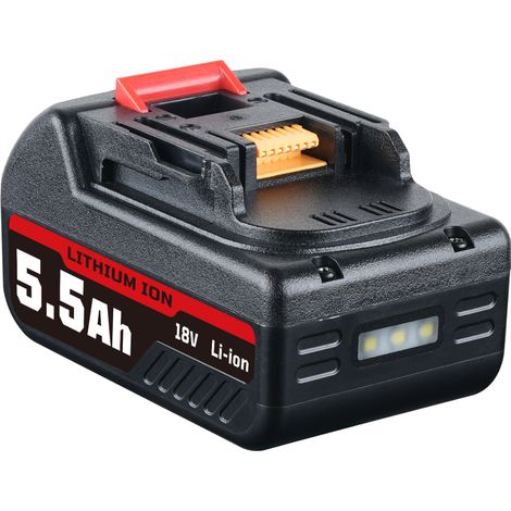 Nouvelle Batterie pour MAKITA Outil sans Fil 18V Li-ION LXT 5.5Ah BL1850B BL1830B avec indicateur BL1860B BL1840B BL1830 BL1850 BL1860 BL1820 BL1815 (1/5)