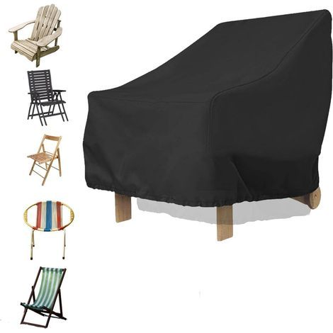 210D Waterproof Garden Chair Cover with Adjustable Drawstring, UV Protection and Wear-Resistant for Garden Furniture (1/4)