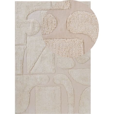 Teppich DIYADIN Beige 160 x 230 cm Baumwolle