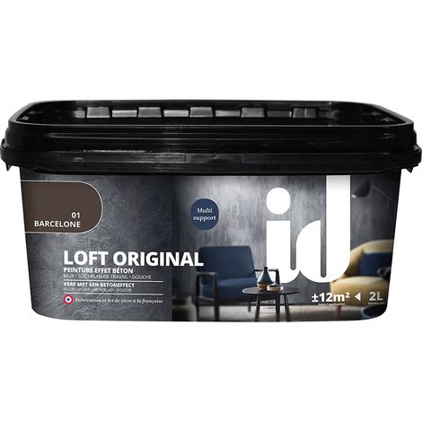 vernice pittura decorativa loft original effetto cemento, colore marrone- 2 lt
