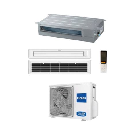 Haier Climatizzatore Monosplit Canalizzato Slim BP 30 PA 9000 Btu AD25S2SS1FA(H)+1U25S2SM1FA R32 A++ con Telecomando e Pannello