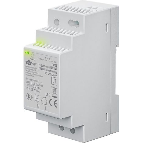 GOOBAY Bloc d'alimentation sur rail DIN 74765, 24 V, 1,5 A, 36 W
