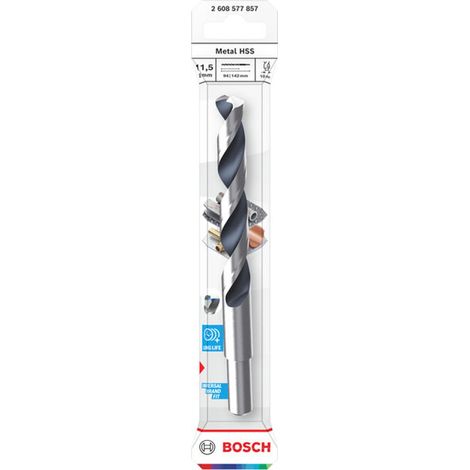 Bosch Metal-Spiralbohrer HSS, 11,5 x 94 x 142 mm, CYL Reduzierter Schaft