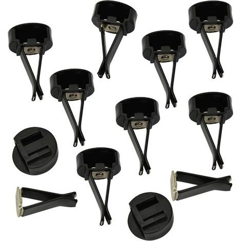 Set di 10 clip quadrate per bocchette di ventilazione auto con testa in plastica scanalata, clip di ricambio per bocchette di ventilazione dell'aria condizionata dell'auto, nere (1/5)