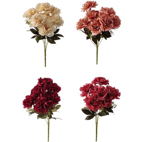 1 Set Bouquet Fiori Artificiali con 7 Peonie 41 cm 4 Colori (1/2)