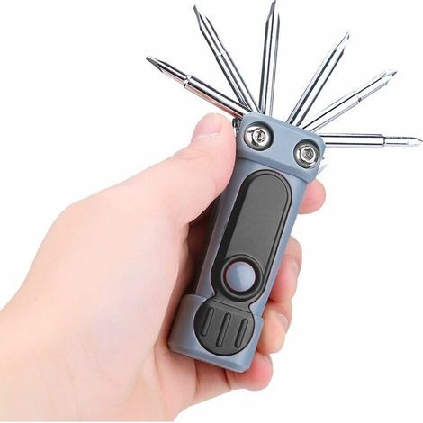 Tournevis Portable lampe de poche LED intérieur extérieur voiture Camping travail réparation éclairage outils fournitures, Noir (1/5)