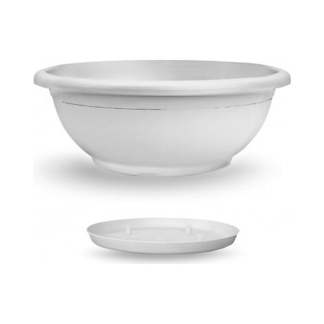 CIOTOLA DA 80CM NAXOS CON SOTTOVASO AD INCASTRO VECA VARI COLORI - Colore: Bianco