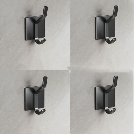 Adhesive Wall Hook, Bathroom Towel Holder, Kitchen Towel Hanger, Adhesive Coat Rack, Wall Mount Without Drilling, Waterproof, (1/5)