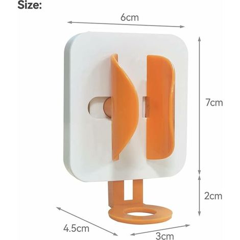 Wandmontierter Zahnbürstenhalter, 2 Stück elektrischer Zahnbürstenhalter, Schwerkraft-Induktions-Zahnbürstenhalter, verwendet in Badezimmer und Küche, Heimdekoration (Orangeweiß), STOL (1/5)
