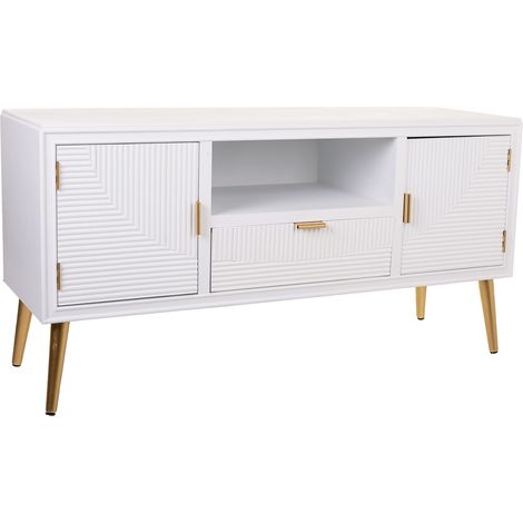 Mueble bajo de madera blanco 121x40,5x61,5