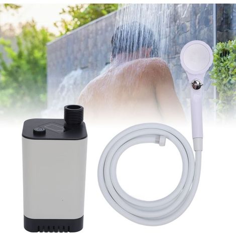 Tragbare Campingdusche mit wiederaufladbarer 5200-mAh-Duschpumpe und Filterduschkopf – ideal zum Wandern, für den Strand, auf Reisen und für den Gebrauch in Innenräumen (1/5)