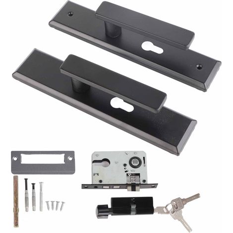 Ensemble de poignée de porte universelle avec verrou silencieux en alliage d'aluminium pour porte de chambre à coucher, idéal pour la maison.