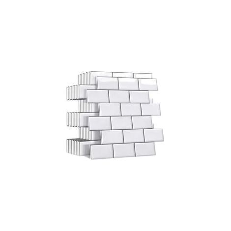 Plus épais Credence Adhesive pour Salle de Bain, Faux Carrelage Adhesif Mural Blanc Credence Adhesive, ImperméAble Metro 3d Dalle PVC Adhesive Murale, 10 Pièces-Couleurs différentes