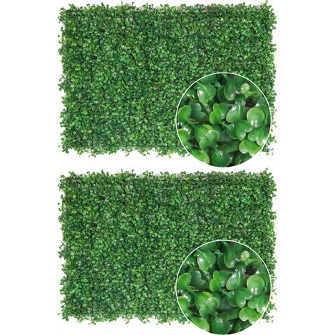 2 paredes de fondo de puerta de césped artificial, plantas artificiales, pared verde, Milán, 60 x 40 cm (1/5)