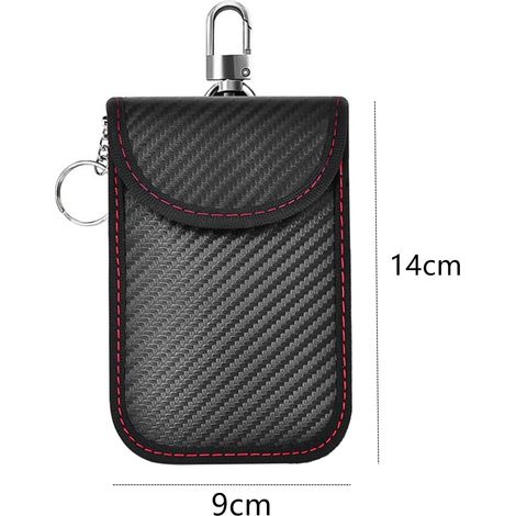 Sac anti-RFID pour voiture, lot de 2, étui de protection anti-RFID en fibre de carbone (1/4)