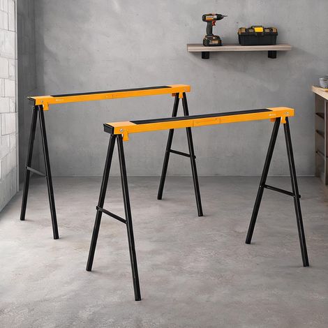 Paire de tréteaux pliables avec plateau antidérapant 99,5 x 50 x (1/5)
