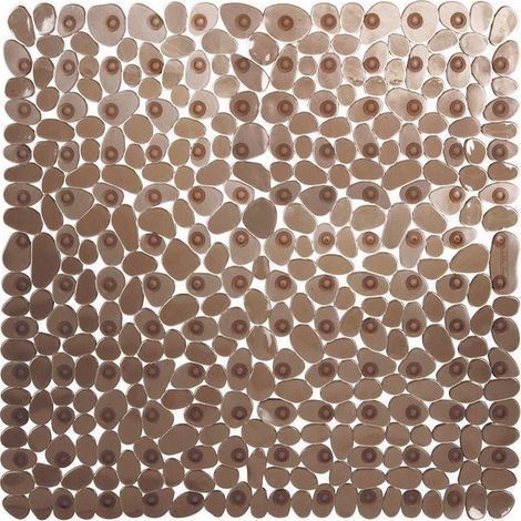 Tapis de Douche Antiderapant,54x54cm(Marron) Tapis de Douche Carrés,Tapis de Baignoire Antidérapant et Anti-moisissure,Tapis de Bain Antiderapant Enfant,Lavable en Machine avec Ventouse Tapis (1/5)