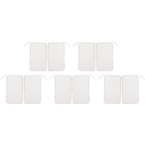 Lot de 10 électrodes de rechange rectangulaires réutilisables pour appareil TENS (stimulateur musculaire par électrothérapie), ouverture de 2,0 mm / 0,078 pouce (1/5)