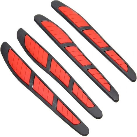 Bandes Anticollision Pour Rétroviseur Arrière Et Porte De Voiture - PVC Noir Rouge - Protection Portes Bumpers Rétroviseurs - Lot De 4 (1/5)