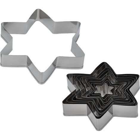 Lot de 10 moules à gâteaux coréens en inox 304, forme étoile hexagonale pour biscuits et sucettes (1/5)