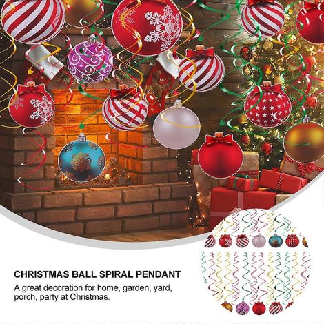 30 pendentifs en spirale pour Noël, décorations pour suspendre des boules de Noël en spirale-16CM (1/2)