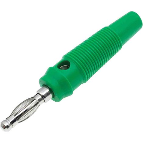 Fiche banane 4 mm RS PRO Vert Mâle 24A 30V ( Prix pour Sachet de 5 )
