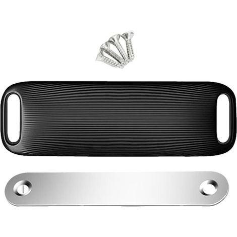 Serrure magnétique noire pour armoire, 8 x 2,5 cm, ferme-tiroir, convient pour placard, cuisine, salon (1/4)