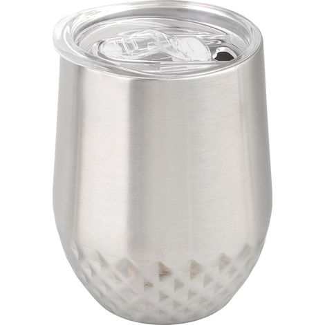 Mug isotherme en acier inoxydable de 35 cl (12 oz) à motif diamant avec couvercle (1/5)