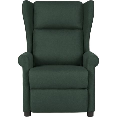Maison Exclusive - Poltrona Massaggiante Verde Scuro in Tessuto (1/5)