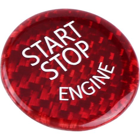 Bouton de démarrage arrêt moteur voiture en fibre de carbone rouge pour BMW Série 1-7 X1 X3-X6 (1/5)