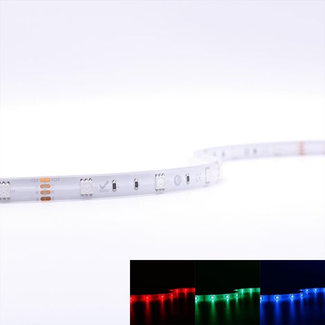 Strip 12V LED Streifen 5M 7,2W/m 30LED/m 10mm - Lichtfarbe: RGB - Schutzart: IP65 (1/5)