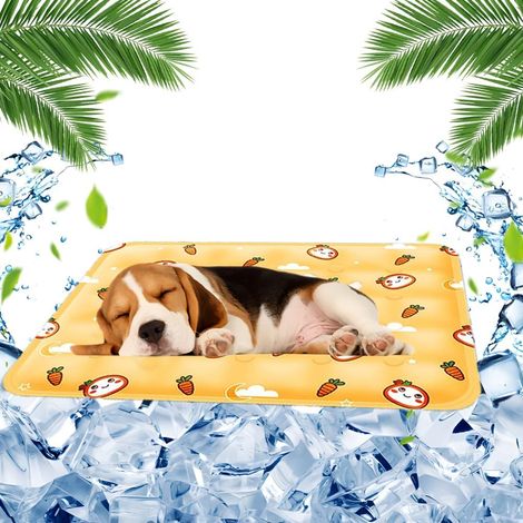CCYKXATapis Rafraichissant Chien Chat 40 X 50cm,Tapis Fraicheur Chien ,Imperméable Pliable Résistant aux Rayures,Cat Cooling Mat pour Taille Petite(Jaune) (1/5)