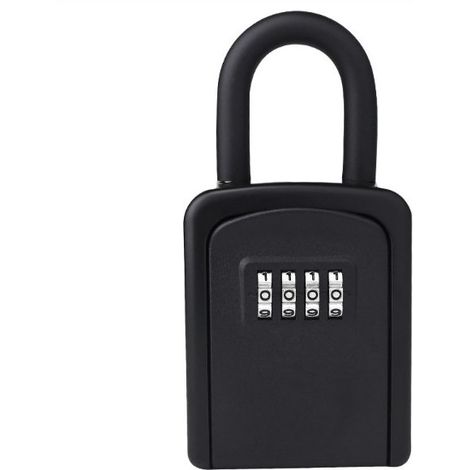 Boîte à Clé Sécurisée, Boite a Clé avec Code [Anti-intempéries] [avec Amovible Anse] Mini Boîte à Clefs Securisee Portable Code Réinitialisable pour Utilisation Extérieur et Intérieur (Noir)-Fei Yu (1/5)