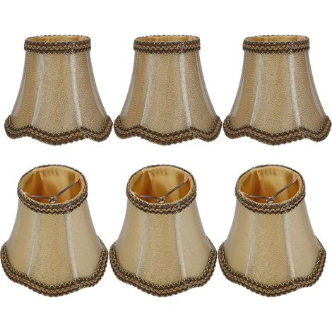 6-teiliges Set Stofflampenschirme für Tischlampen, passend für E14-Fassungen von Kronleuchtern und Wandleuchten (1/5)